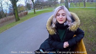 Ya hadiye zazzafar baƙo don kuɗi - busa a wurin shakatawa ta Eva Elfie